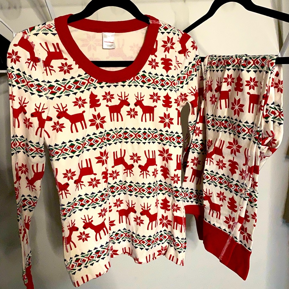 Hanna Andersson Christmas Pajamas / Adult: S / Color: Red and Cream